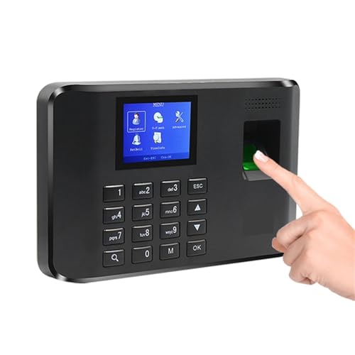 ZQFEE Time Clock, Electric Inspection Biometric Attendance Machine USB Fingerprint Time Clock in for Employees Exit Data Recorder