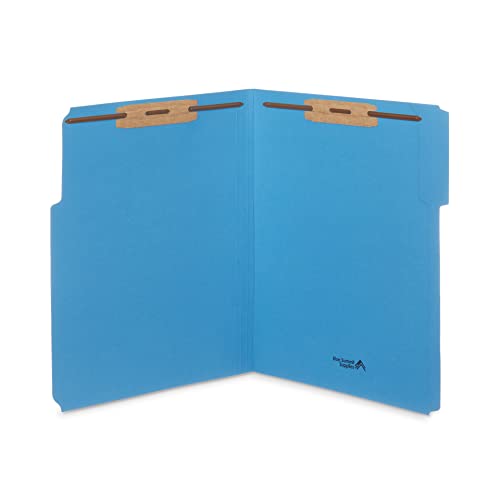 Blue Summit Supplies 50 Assorted Fastener File Folders, Letter, 2 Prong