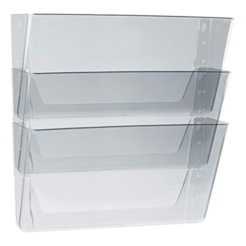 Storex Wall File, 3 Sections, Legal Size 16" x 4" x 14", Clear, 3/Set
