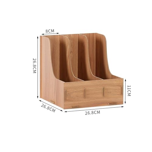 File Rack Desk Organizer A4 Paper Sorter Magazine File Holder Vertical Horizontal Stationery Supplies Storage Letter Trays(Natural)