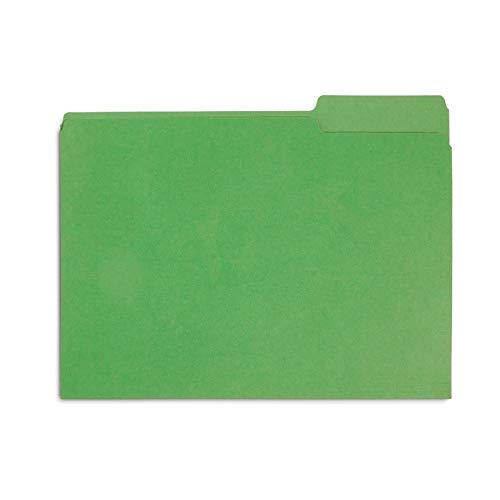 Blue Summit Supplies 200 File Folders, Letter Size, 1/3 Cut Tab, Green