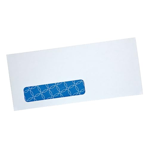 Quality Park Redi-Strip Security Tinted #10 Business Window Envelopes, 4 1/8-inch x 9 1/2-inch, White Wove, 500/Box (90119)