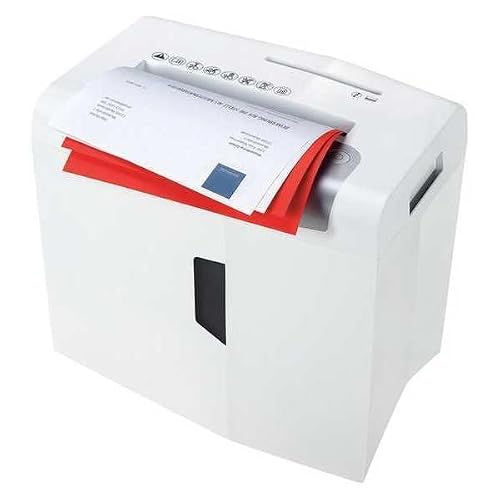 HSM shredstar S10, 10-Sheet Strip-Cut Paper/CD/Card Shredder, P-2 Security Level, 4.8 Gallon, White | HSM1042W