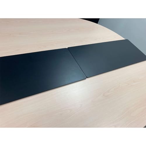 DACASSO Classic Black Leather Conference Table Single Runner- Luxury Leather Table Runner - Executive Desk Surface Protector - (Black, 30" x 12.5")