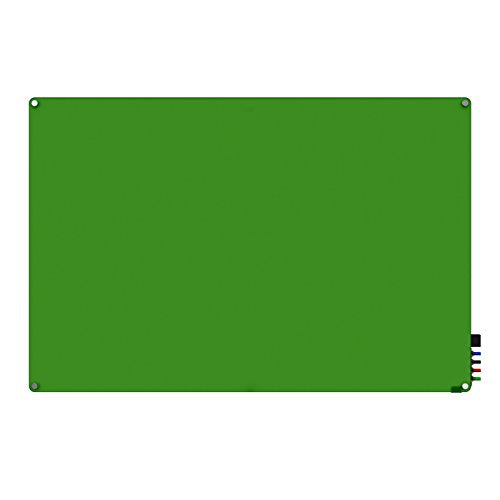 Ghent 4' x 5' Harmony Glass Board, Colors - Radius Corners - Green - 4 Markers & Eraser (HMYRN45GN)
