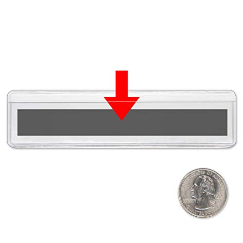 StoreSMART® - Clear Plastic Shelf Tag/Label Holder - Magnetic Back - 1" x 4" - Open Long Side - 200-Pack - PESPC2432LM-200
