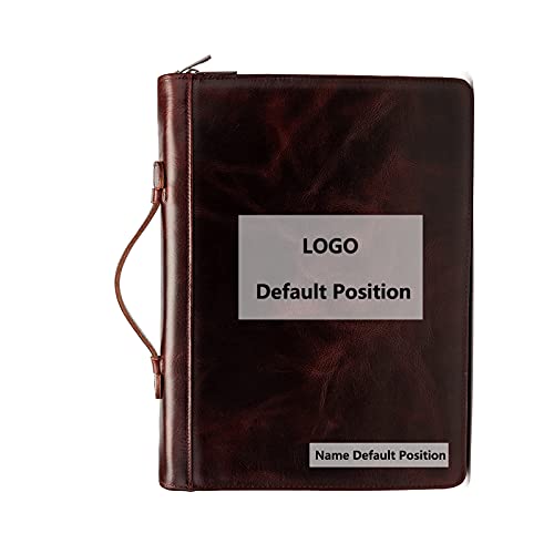 YIWEN Personalized Leather Portfolio 3 Ring Binder for 8.5 x 11 Notepad