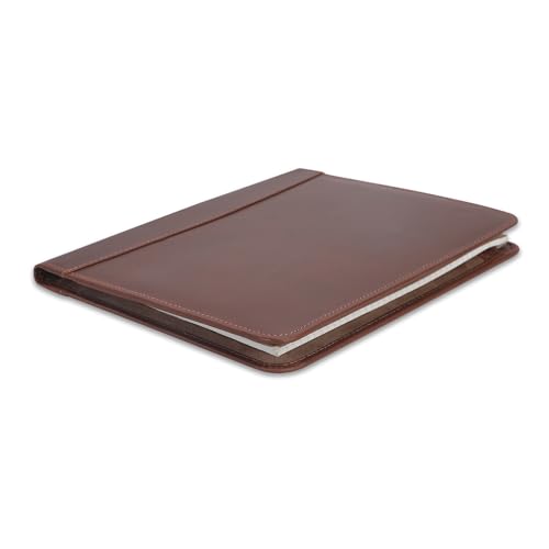 CestAntiQ Heavy Duty Buffalo Leather Legal Pad Portfolio with Binder - Tan