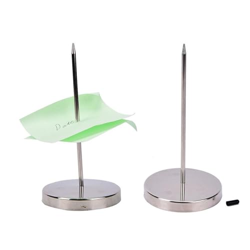 6pcs Memo Holder Spike Stick Desk Note Paper Bill Receipt Organizer Office(Silvery)
