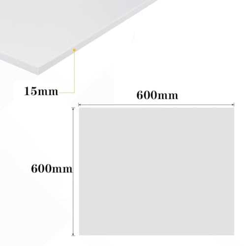 HAOTAISH White ABS Plastic Board for DIY Crafts Gardens Offices, 600 * 600mm, Thickness 1-30mm