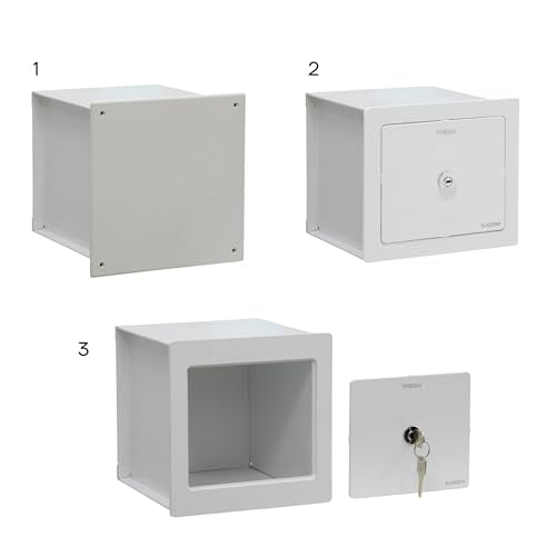 ARREGUI Elek 22500W-S1 Hidden Safe Behind the Lid of the Junction Box | Small Safe to Recessed to the Wall | 20 x 20 x 21 cm | 5 L