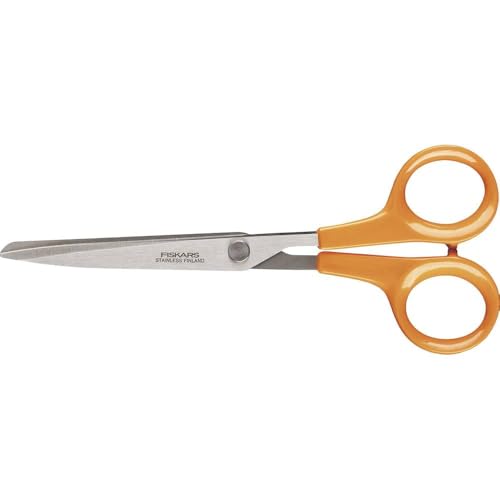 Fiskars Paper Scissors, Total Length: 17 cm, Quality Steel/Synthetic Material, Classic, 1000816
