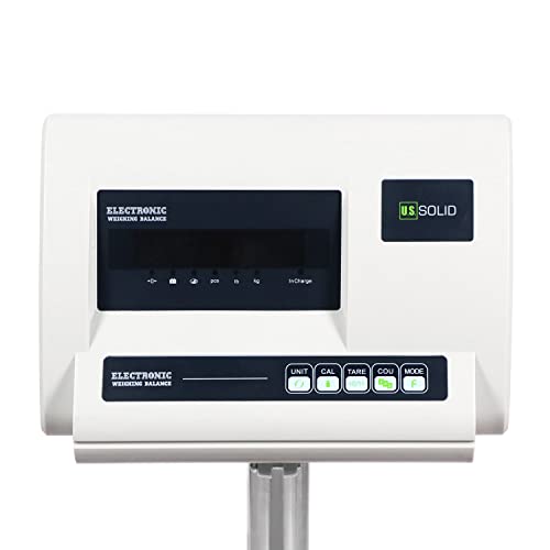 U.S. Solid 680 lb x 0.02 lb Digital Bench Scale, 304 Stainless Steel Postal Package Shipping Scale, 310 kg Capacity, 10 g Accuracy, 16 x 20 in Platform, Lb/Kg Conversion Supported