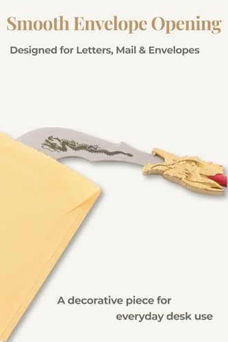 Wablade Three Kingdoms Desk Letter Opener with Stand, 9.2", Made in Japan