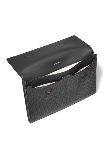 Michael Kors Jet Set Laptop Sleeve, Silver-Tone Hardware/Tonal MK Signature Coated Twill/Black