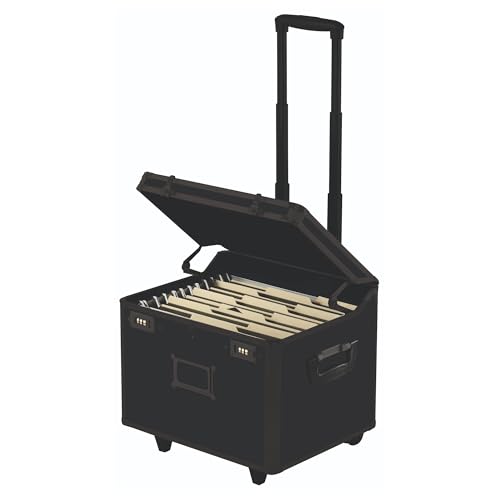 Vaultz Locking Mobile File Chest, Letter/Legal Size Storage Box, Black