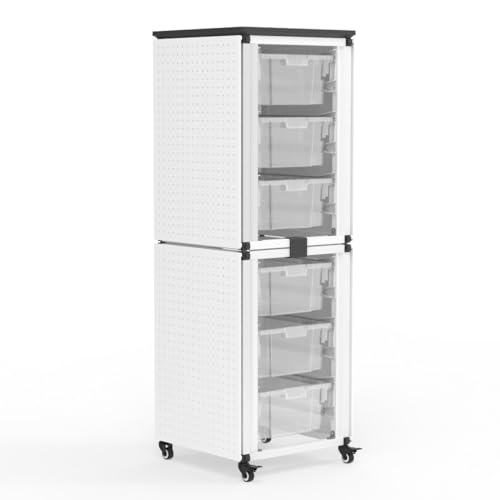 LUXOR MBS-STR-12-6L Modular Classroom Storage Cabinet - 2 Stacked modules with 6 Large Bins