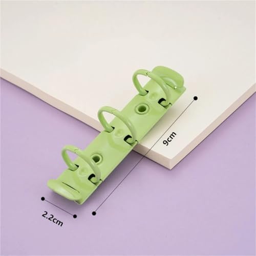 A6 Binder Rings 10PCS Detachable Metal Spiral Rings Binder Clip DIY A8 Paper Clips Diary Album Loose Leaf Ring Notebook Planner for Notebook(Green)