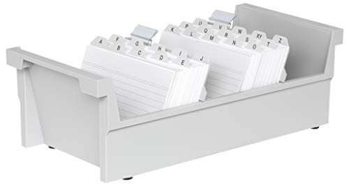 HAN 856-0-11, Suspendable box A6 landscape, for 1,000 cards, with 2 support plates, light-grey