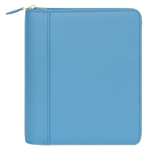 FranklinCovey - Thalia Ring-Bound Binder for FranklinCovey Planners | Simulated Leather - Zipper Binder (Classic, Blue Lagoon)