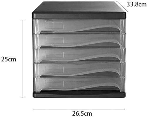 SDVantage File Cabinet 5 Drawers Plastic Drawer Unit Office Paper Classification Cup Cabinet Storage Organizer (Black)
