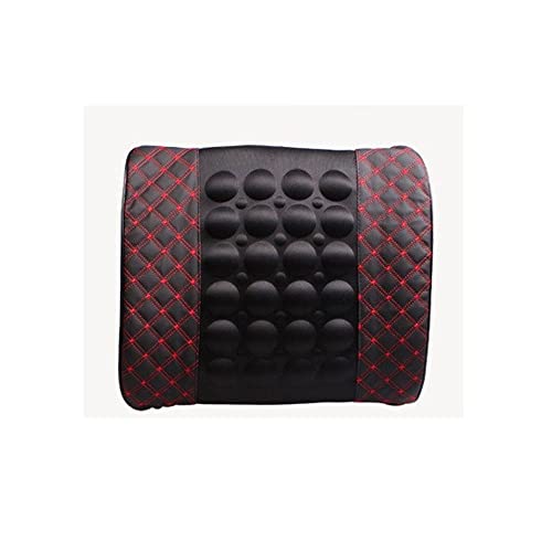 MOLYSAK Electric Car Massage Lumbar Back Support Cushion seat Massager Pillow for Office Chair PU Leather