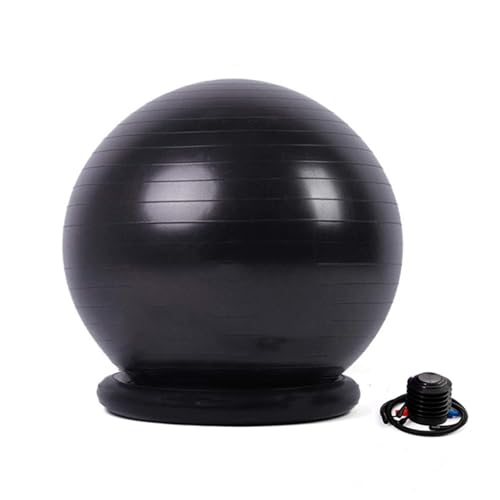 CMYUN Yoga Ball Chair Fitness Ball Chair for Adults Teenagers Kids, Home Yoga Ball Seat for Exercise Pilates Pregnancy, Stability Office Sitting Ball with Base (Size : Diameter-55cm(21 5/8"))