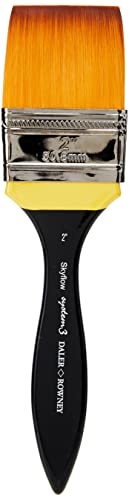 Daler-Rowney System3 Acrylic Brush, Synthetic Hair, Short Handle, Skyflow, 2in