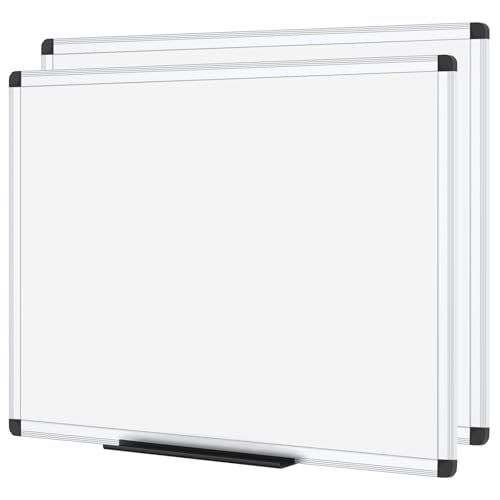 VIZ-PRO Magnetic Dry Erase White Board for Wall, 48 x 36 Inches, 2 Pack