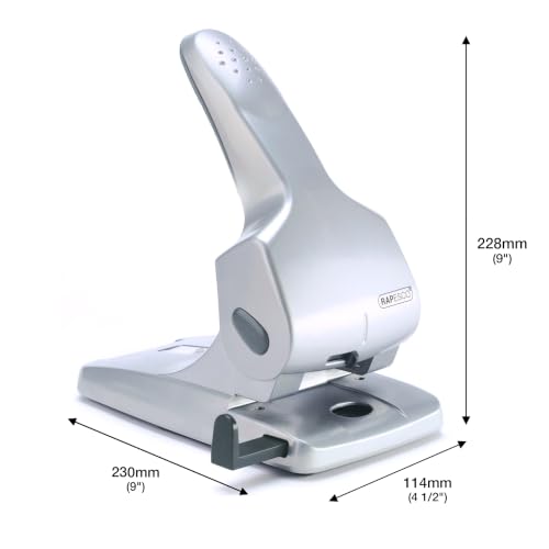 Rapesco 0732 High-Capacity Zero-65 Metal 2-Hole Punch, 65 Sheet Capacity, Silver