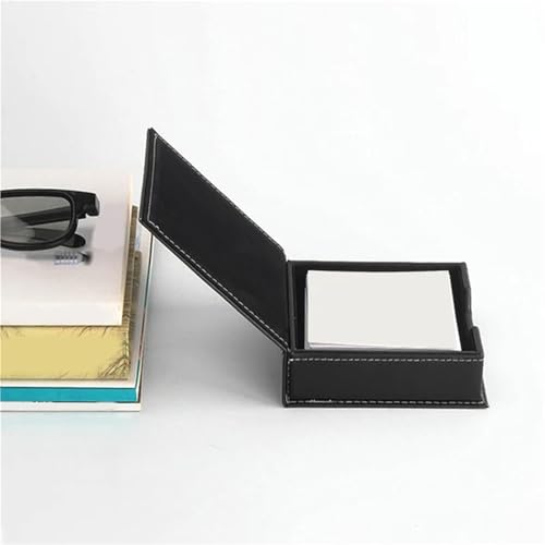 Xuanqiu 2pcs PU Leather Memo Box Desk Organizer Card Holder Note Holder Sticky Note Storage