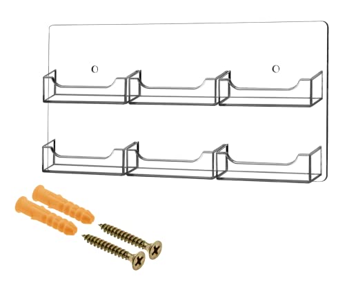 Marketing Holders 24 Pack Wall Business Card Holder with Hanging Hardware for 3.5" x 2" Gift or Appointment Cards Schools Bookstores Travel Centers Laundromats Multi Pocket Black Acrylic One Piece