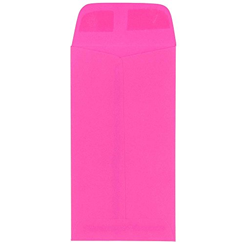 JAM PAPER #7 Business Colored Envelopes - 3 1/2 x 6 1/2 - Ultra Fuchsia Hot Pink - Bulk 500/Box
