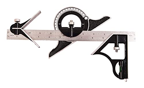 Amtech P4010 Combination Square and Protractor, 12-Inch