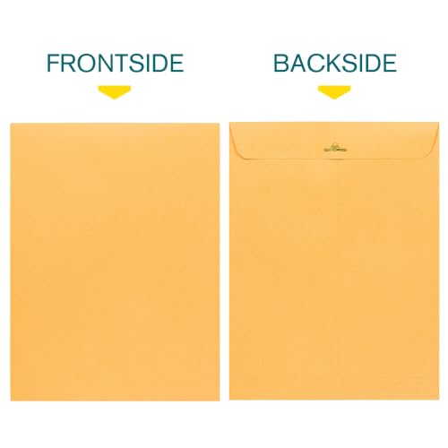 9x12 Clasp Envelopes, Brown Kraft Manila Mailing Envelopes, 100 Count