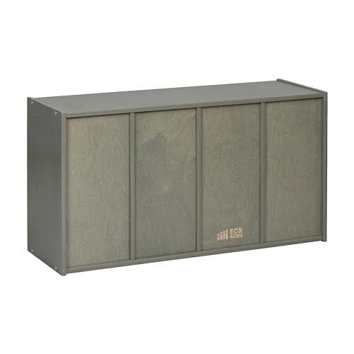 ECR4Kids Streamline 12 Cubby Tray Storage Cabinet, 3x4, Classroom Furniture, Grey Wash