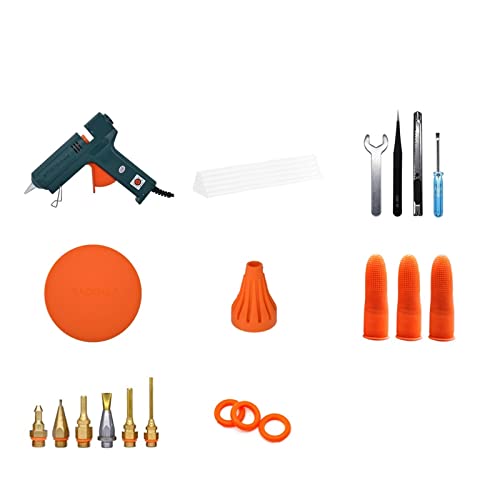 LIBODD Hot Glue Gun 150W Hot Melt Glue Gun Temperature Adjustment 140~220 Degrees Celsius Replaceable Nozzle Use 11mm Glue Stick for Repair Tool DIY for DIY Arts, Crafts and Quick Repairs(Set-7)