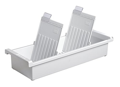 HAN 956-0-1-11, Card Index Tray A6 Portrait. Innovative, Attractive Design Holds 1,300 Cards, Supplied with 2 Support Plates with Clear File Clips, Light-Grey