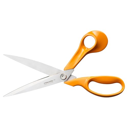 Fiskars Classic 1075056 Right-Handed Dressmaking Scissors, Total Length: 27.5 cm, Improved Torx Screw and Ergonomic Handle, Quality Steel/Plastic, Orange