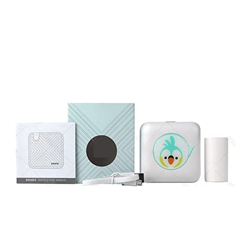 MKJGGII Mini Adhesive Label Printer Portable Thermal Bluetooth Printer Photo Printing Pocket Printer 58mm(White B Printer)