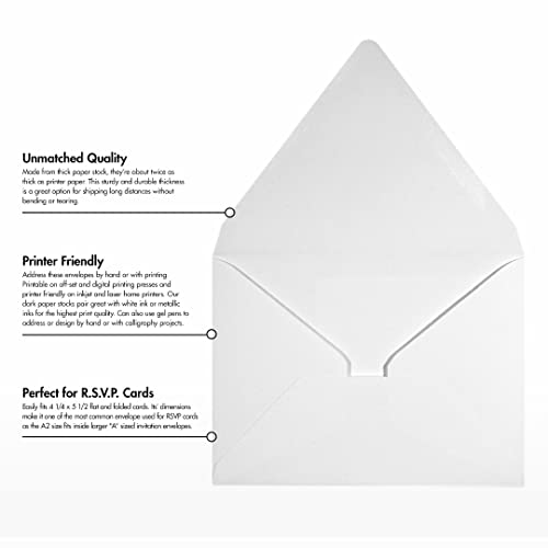 A2 Contour Flap Envelopes (4 3/8 x 5 3/4) - White - 100% Recycled (500 Qty.)