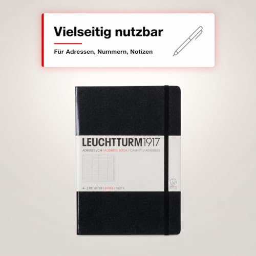 Adresownik Medium Leuchtturm1917 w linie czarny 330862