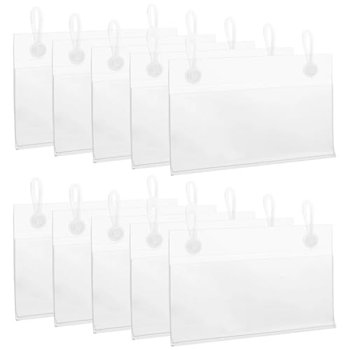 Sign holder, Shelf Labels 40 Pcs Hanging Price Tag Garment Merchandise Sign Display for Wire Shelving Supermarket Office Number Holder
