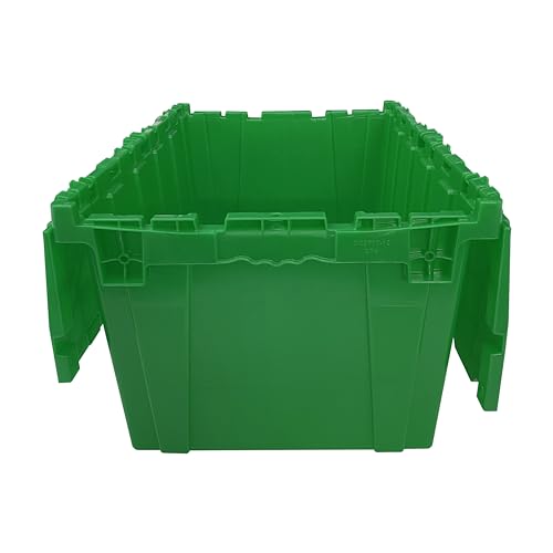 UBOXES UOFFICE Storage Packing Crates, 5 Pack Green Totes 27" x 17" x 12", Plastic Storage Crates, Green Crates, Crates For Packing & Storage, Moving Storage Crates, Plastic Crates With Lids