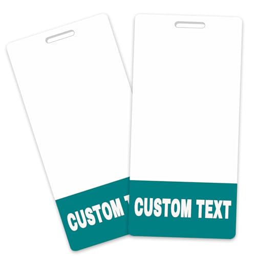 Custom Badge Buddy - Personalized Print Badge Buddy - Vertical - Print On Both Sides with Border - Durable and Water Resistant Ideal for Teachers, Nurses, Doctors, Security, Visitor, Healthcare