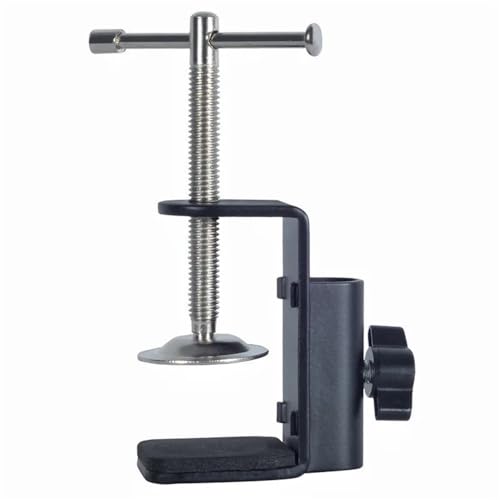 ZTBH Microscope Accessories Kit Table Lamp Clamp Desk Anti Slip Tools Hardware Stainless Steel Swing Arm Fixed Base Home Bracket Holder Portable Microscope Slides(Large Size-Black)