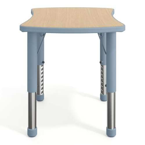 Flash Furniture 26x22 Height Adjustable Activity Table, Natural/Dusty Blue