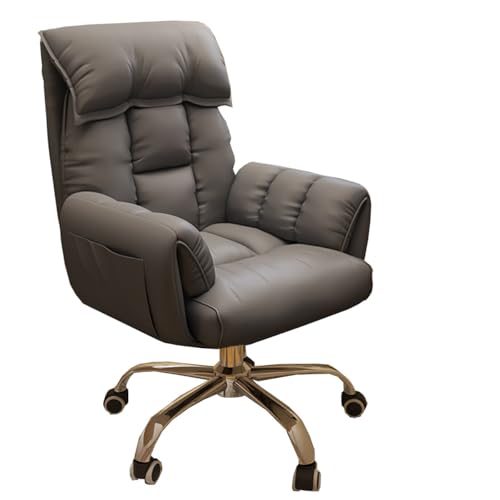 Ergonomic Executive Office Chair Home Office Desk Chairs Adjustable Height Reclining Swivel Chair with Arms Comfy Ergonomic Lazy Sofa Computer Chairs with Wheels(/Gray,A)