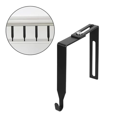 Cubicle Hooks 20pcs Metal Hooks, 37-55mm Adjustable Door Cabinet Hangers, Black Small Storage for Hanging