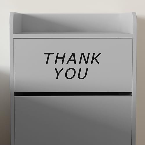 BizChair Laminate Wood Tray-Top Commercial Grade Trash Receptacle in Gray